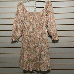 First Love By Lovelyn Off The Shoulder  Short Dress Large Floral Elastic Waist‎